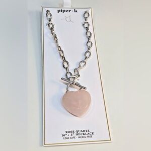 NWT ⚜️💖⚜️ PIPER K Gorgeous Rose Quartz necklace